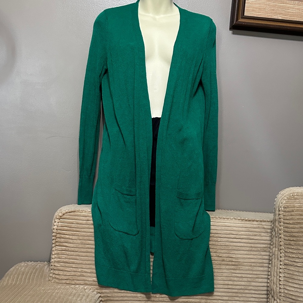 Halogen Green Linen Blend Tunic Women's Sweater XS